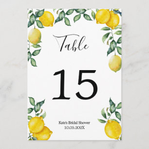 Lemons Personalised Table Number