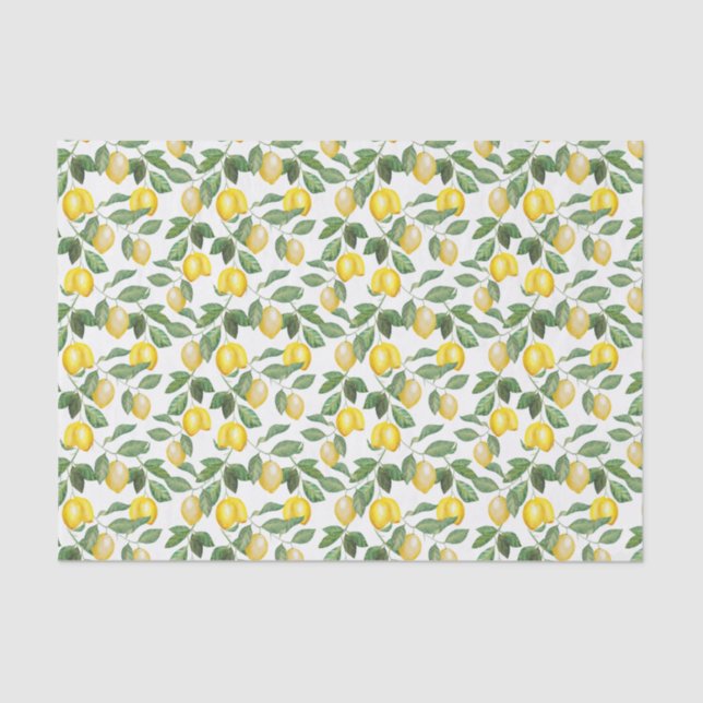 lemons, plants, floral. illustration. tissue paper (Front)