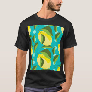 Lemons Polka Dot: Blue Background. T-Shirt
