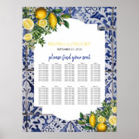 Lemons Portuguese Tiles Wedding Seating Chart