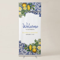 Lemons Portuguese Tiles Wedding Welcome Sign