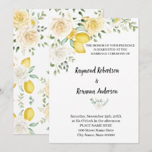 Lemons & Roses Wedding Country Chic Invitation
