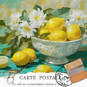 Lemons Rustic Farmhouse Decoupage Tissue Paper