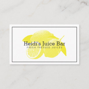 Lemons Screen-Print Illustration Yellow/White Business Card
