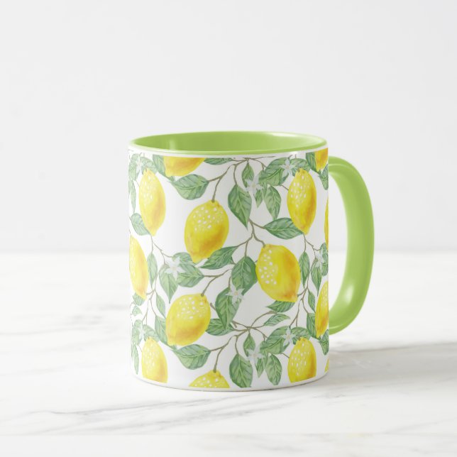 Lemons Seamless Pattern Mug (Front Right)