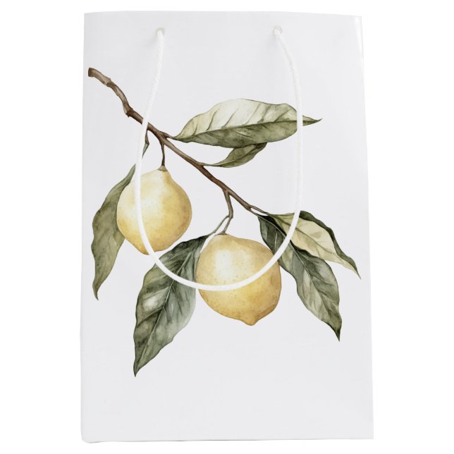 Lemons Sicily Italian Birthday Medium Gift Bag (Front)