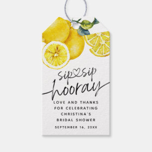 Lemons Sip Sip Hooray Bridal Shower Favour Gift Tags