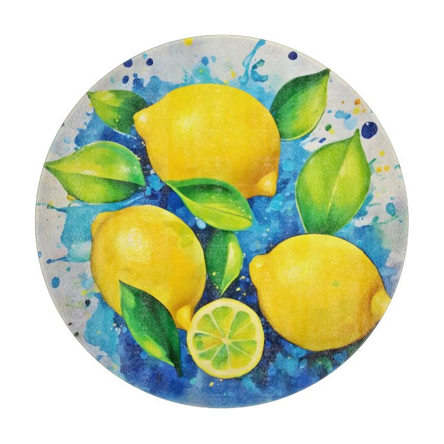 Lemons Splash of Colour Cutting Board (Front)