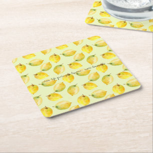 Lemons Square Paper Coaster