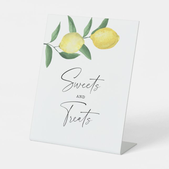 Lemons - sweets and treats baby shower poster pedestal sign (Front)