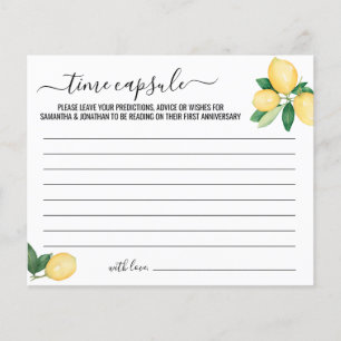 Lemons Time Capsule Advice for Couple Card