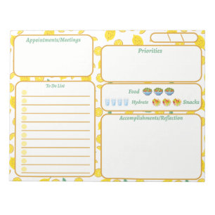 Lemons To-Do List Cute Lemon Notepad