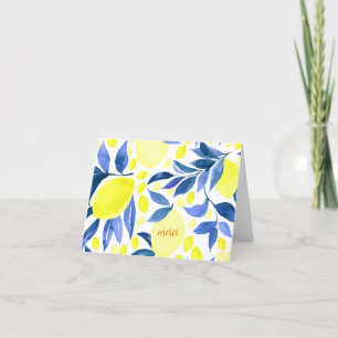 Lemons, Tropical Lemon, Coastal Lemon Thank You Card