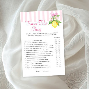 Lemons True or False Baby Shower Game