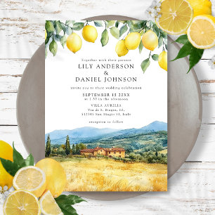 Lemons Tuscan Scene Italian Wedding Invitation
