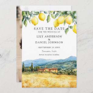 Lemons Tuscan Scene Italy Photo Wedding Save The Date
