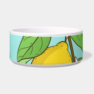 Lemons, Vibrant Blue Background Seamless.