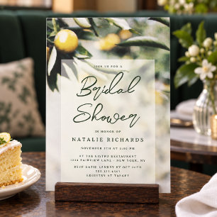 Lemons Vivid Tuscan Summer Bridal Shower Invitation