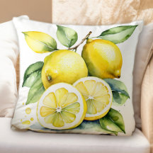 Lemons - watercolor design | cushion