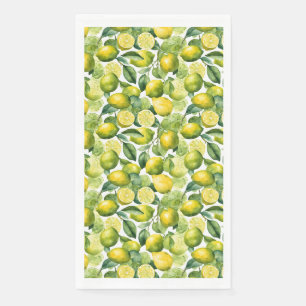 Lemons Watercolor Pattern Design Napkin