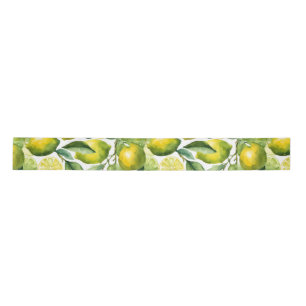 Lemons Watercolor Pattern Design Satin Ribbon