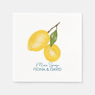 Lemons wedding napkin