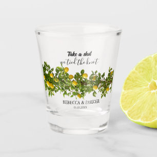Lemons Wedding Take a Shot We Tied the Knot Glass