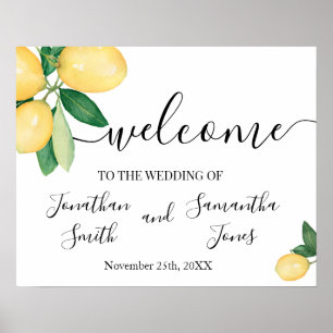 Lemons Wedding Welcome sign shower poster