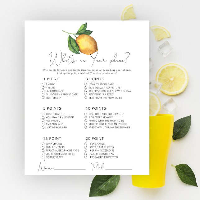 Lemons What's on your phone game (Creator Uploaded)