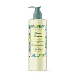 Lemons & white flowers waterproof cosmetics label