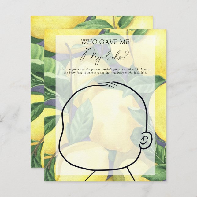 Lemons - Who gave me my looks baby game (Front/Back)
