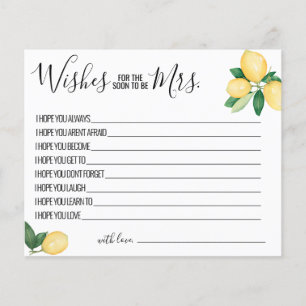 Lemons Wishes for the Soon to be Mrs card