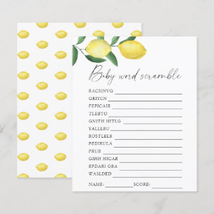 Lemons - Word scramble baby shower game