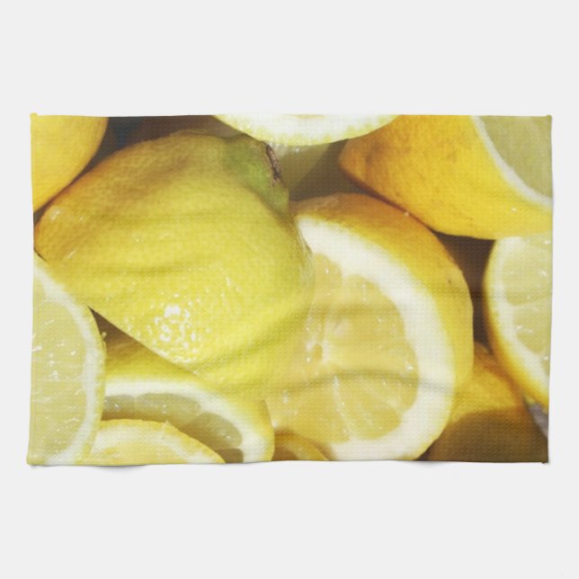 Lemons Yellow Tea Towel (Horizontal)
