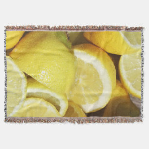 Lemons Yellow Throw Blanket