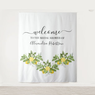 Lemony Greenery Wedding Welcome Tapestry