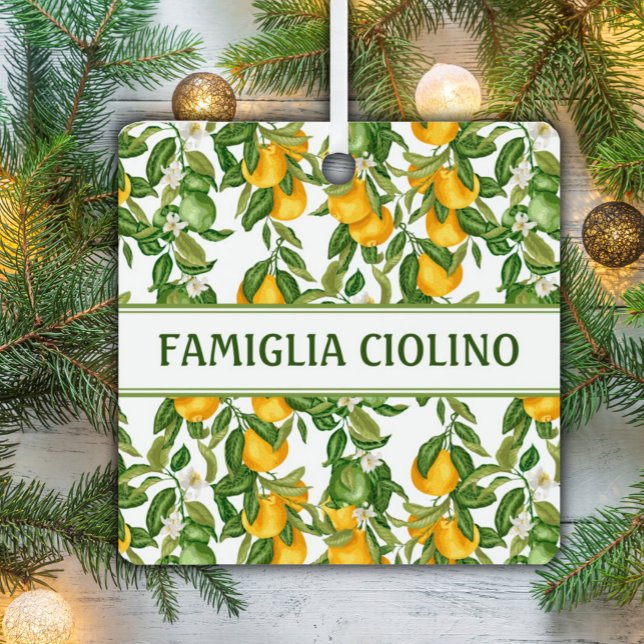 Lemony Italian Lemons  Ceramic Ornament (Italian Cascading Lemons 
Square Ceramic Family Ornament)