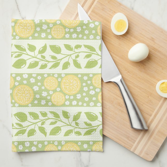 Lemony Vines Kitchen Towel (Quarter Fold)