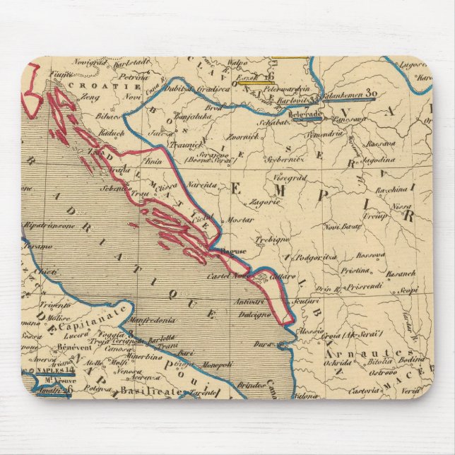 L'Empire Ottoman, la Grece et l'Italie Mouse Mat (Front)