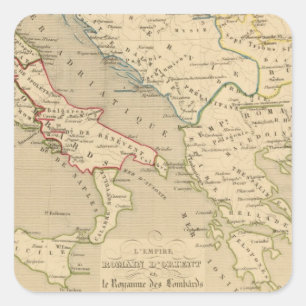 L'Empire Romain d'Orient, Royaume des Lombards Square Sticker