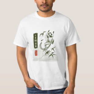 LEMUR 狐猴 Japanese style sumi-e T-Shirt