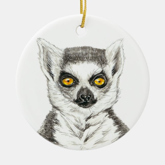 Lemur Ceramic Tree Decoration (Front)