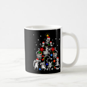 Lemur Christmas Tree Santa Hat Xmas Holiday Costum Coffee Mug