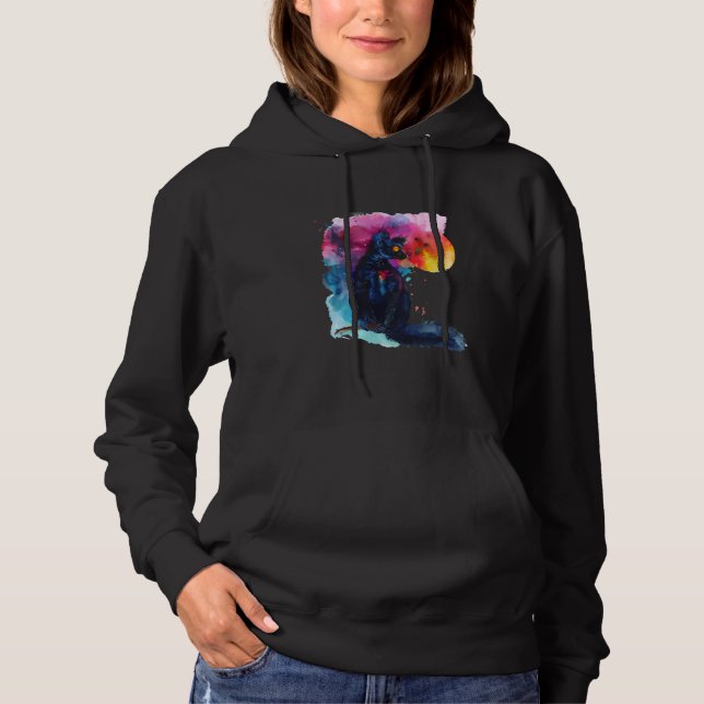 Lemur Colourful Madagascar Monkey Animal Art Motif Hoodie (Front)