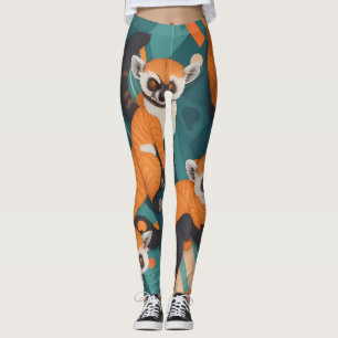 Lemur Geometric Colourful Personalised Pattern Leggings