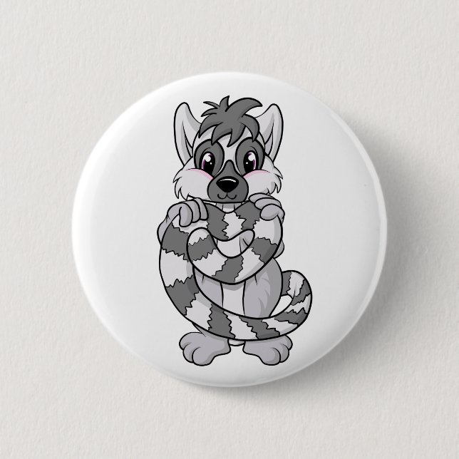 Lemur Love! 6 Cm Round Badge (Front)