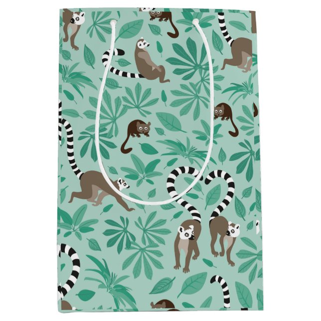 Lemur love mint leaves medium gift bag (Front)