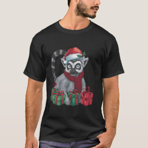 Lemur Lover Xmas Holiday Santa Lemur Christmas T-Shirt