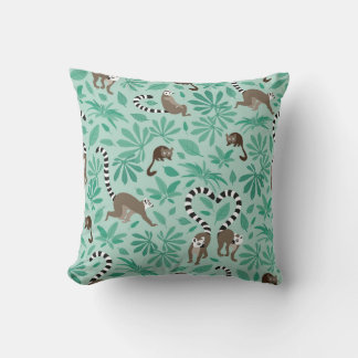 Lemur loves mint leaves cushion