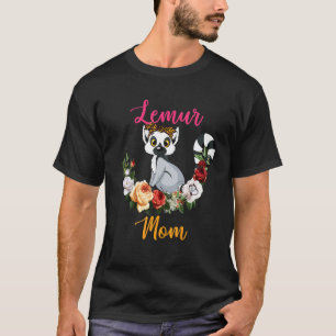 Lemur Mom Floral Lemur Bow Tie Lover Mother's Day T-Shirt